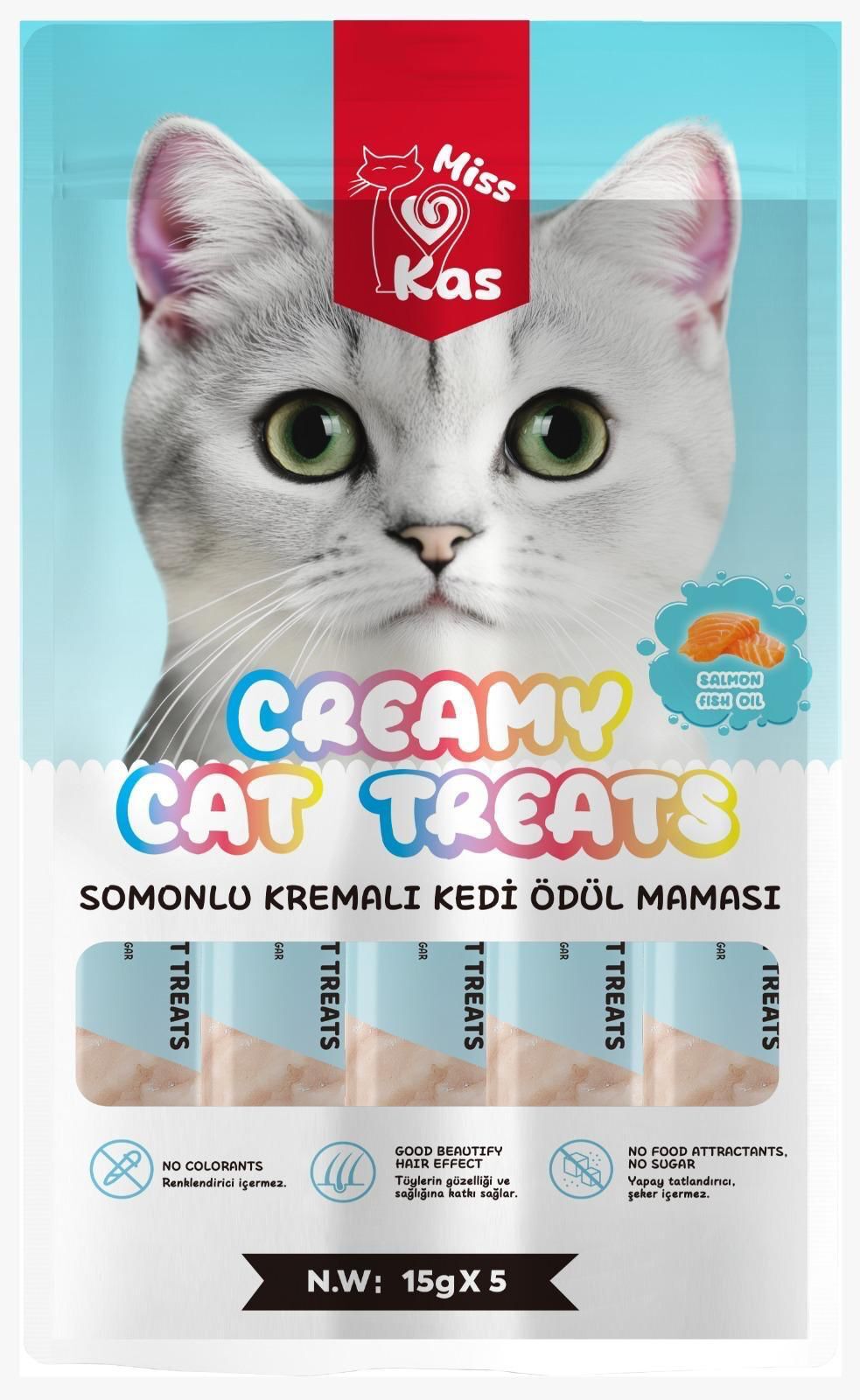 MİSS KAS SOMON KREMALI KEDİ ÖDÜL MAMASI 5*15 GR