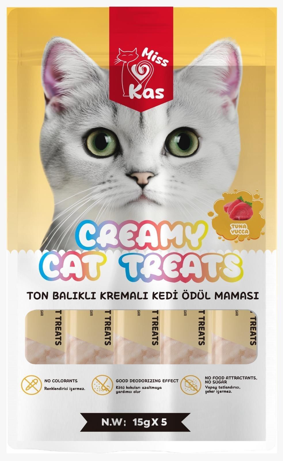 MİSS KAS TON BALIKLI KREMA KEDİ ÖDÜL MAMASI 5*15 GR