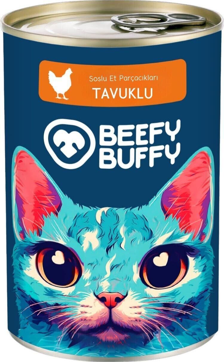 BEEFY BUFFY TAVUKLU KEDİ KONSERVE MAMA 415 GR