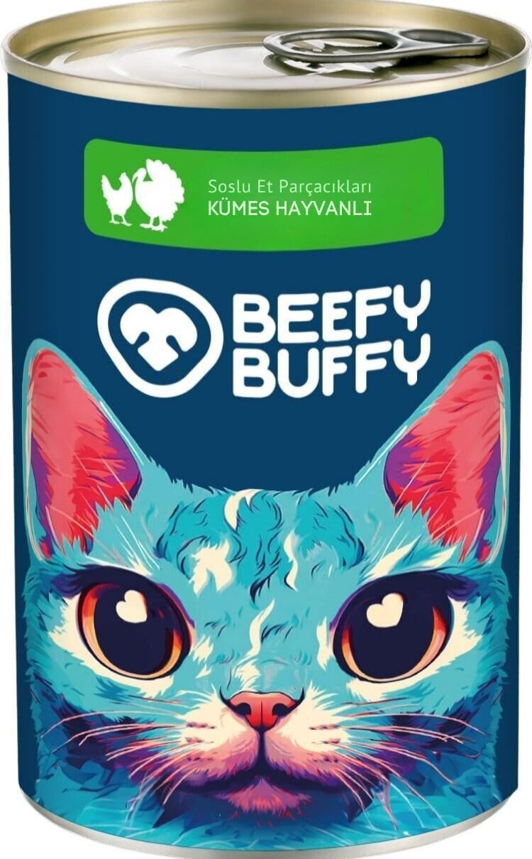 BEEFY BUFFY KÜMES HAYVANLI KEDİ KONSERVE MAMA 415 GR