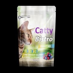 CATTY BİSTRO MÜKEMMEL KARIŞIM KUZULU TAVUKLU SONLU YABAN MERSİNLİ KIZILÇIKLI 60 GR