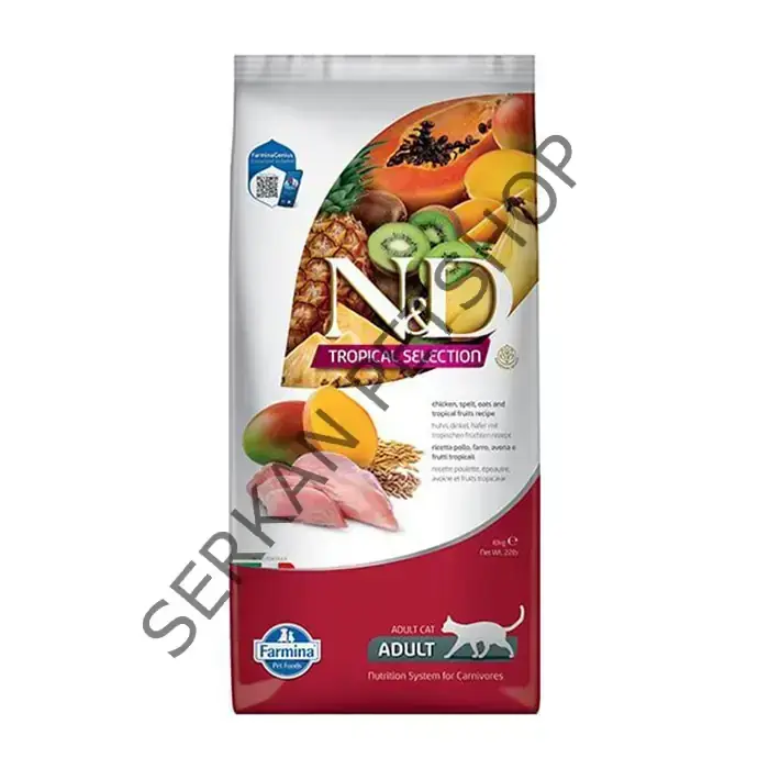 N&D Tropical Selection Tavuklu ve Tropikal Meyveli Kısır Yetişkin Kedi Maması 1,5 kg