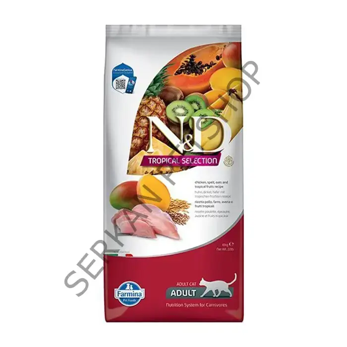 N&D Tropical Selection Tavuklu ve Tropikal Meyveli Yetişkin Kedi Maması 1.5kg