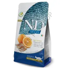 N&D Ocean Ringa Balıklı ve Portakallı Tahılsız Kısırlaştırılmış Kedi Maması 1,5 kg