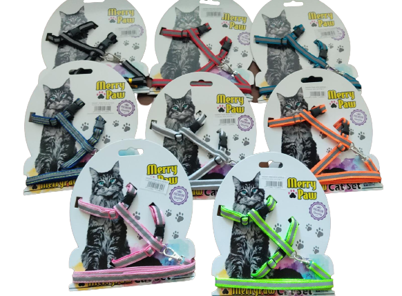 MERRY PAW KEDİ GÖĞÜS TASMASI REFLEKTÖRLÜ YEŞİL