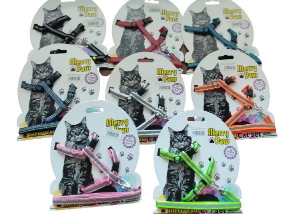 MERRY PAW KEDİ GÖĞÜS TASMASI REFLEKTÖRLÜ LACİVERT