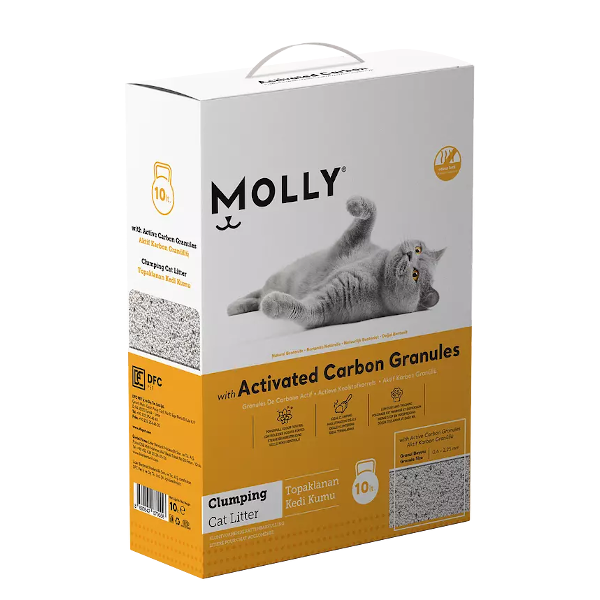 MOLLY AKTIF KARBON GRANÜLLÜ  KEDI KUMU 10 LT