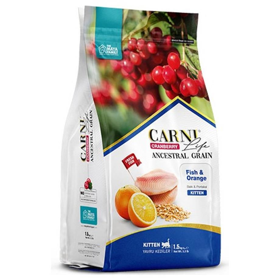Carni Kitten Balık/Portakal Kedi Maması 1.5 KG