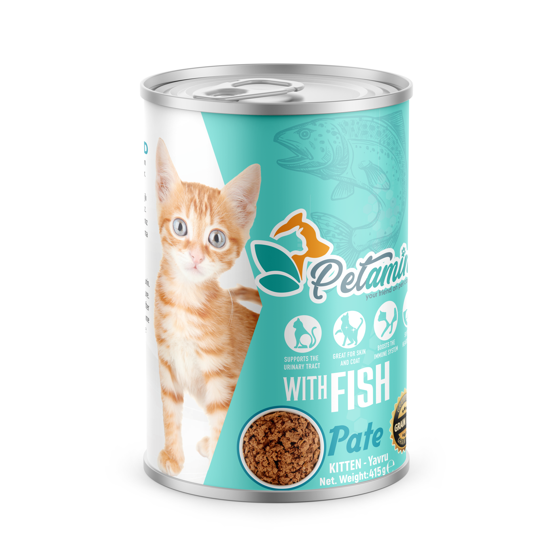 PETAMİN BALIKLI YAVRU KEDİ KONSERVE 415 GR 24  LÜ