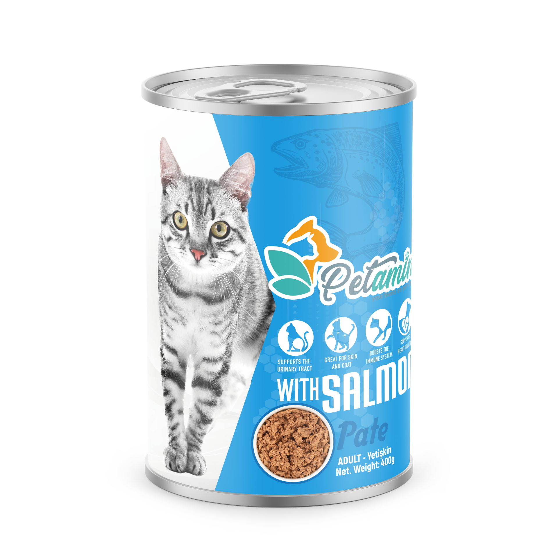 PETAMİN SOMONLU KEDİ KONSERVE 415 GR 24 LÜ