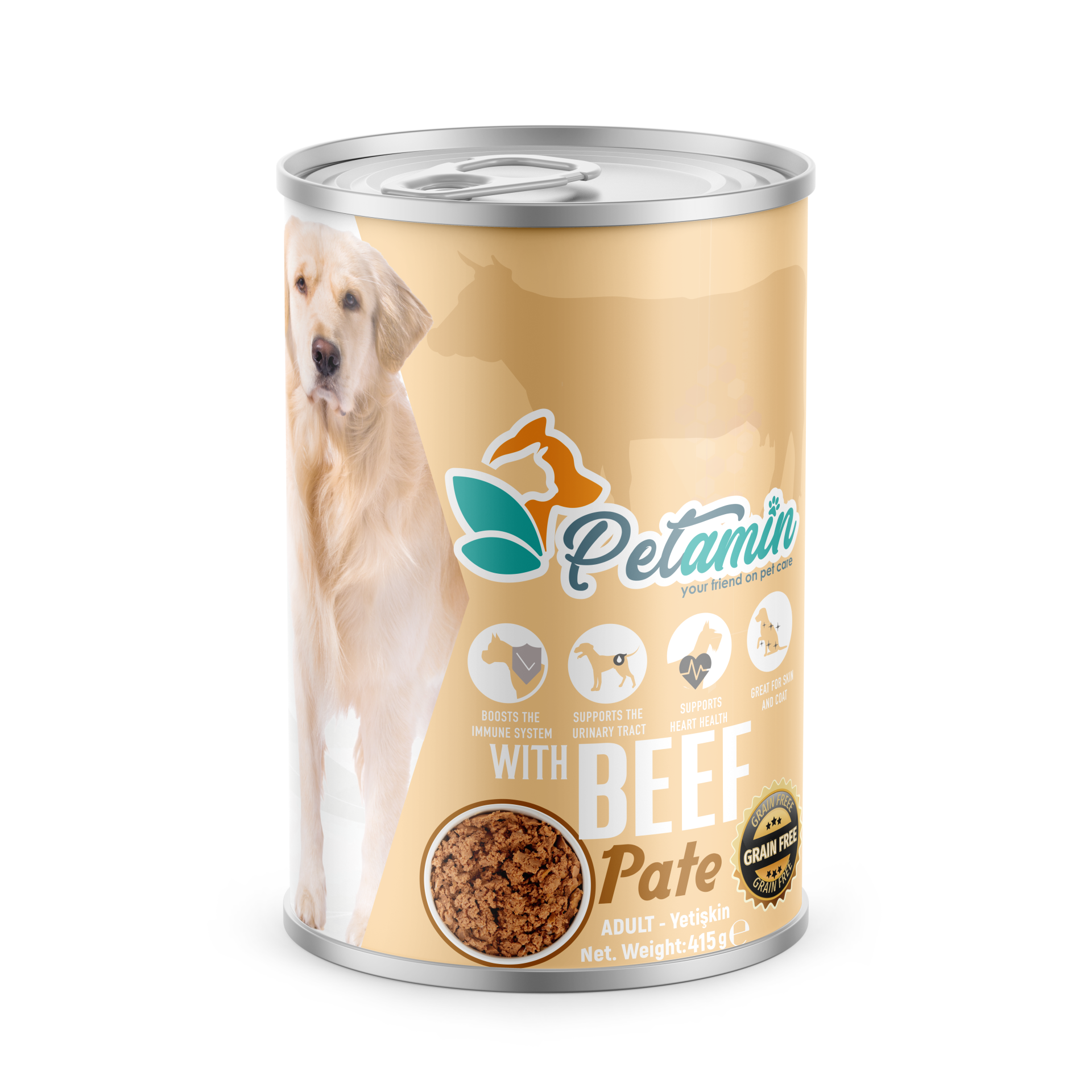 PETAMİN SIĞIR ETLİ KÖPEK KONSERVE 415 GR 24 LÜ